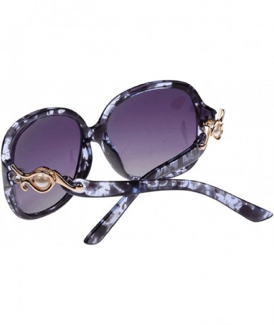 Sport 2015 New Style Ms Polarizer Authentic Gradient Polarized Sunglasses - Blue Flowers - CV11ZJYBT3B $18.92