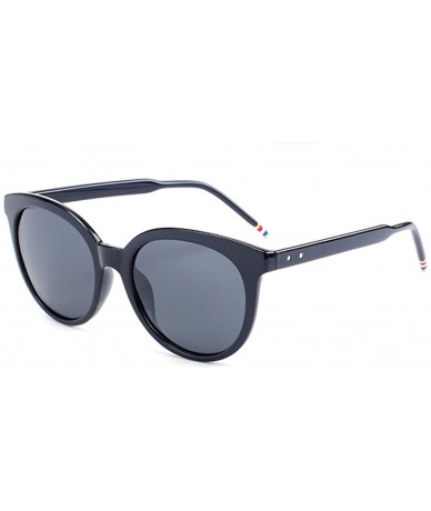 Oval TR90 Vintage Inspired Mirror Lens Oval Horned Rim Frame Retro Sunglasses - Black - CO12GYIC17N $15.65