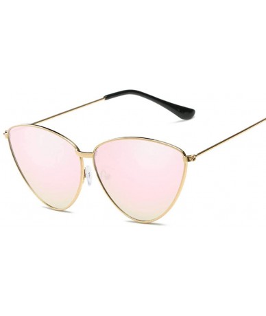 Goggle Ladies Sunglasses Metal Triangle Sunglasses Fashion Cat Glasses Ocean Sunglasses 8712 - C618TNRQLDC $19.18