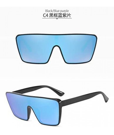 Oversized Large Retro Style Square Sunglasses - Black - CU18XDR6WES $18.25