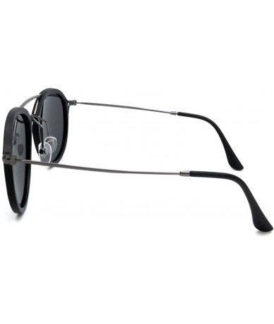 Aviator Aviator Sunglasses Mens Womens Polarized Mirror BV8021 - Black - CQ18G25XGUS $13.05