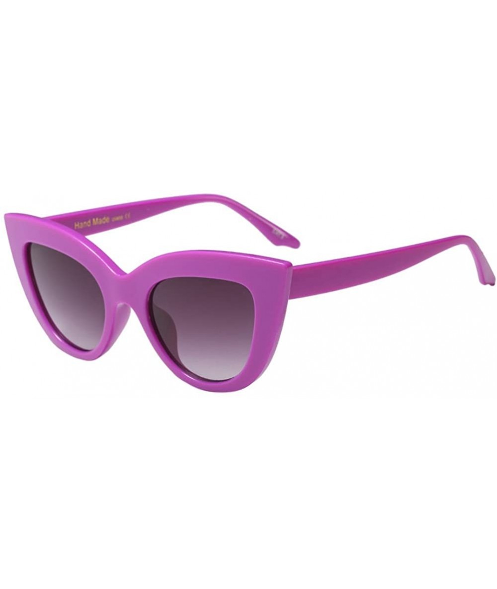 Wayfarer Fashion Star Same Style Cat Eye Frame Eyeglasses Ladies Womens Sunglasses - Purple - CX18G7XU0OH $7.81
