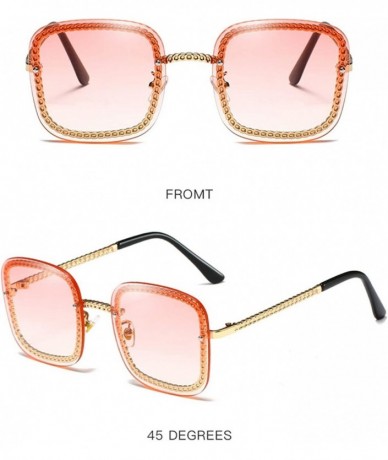 Oversized Females Polarized Sunglasses Protection Festival - Gold Pink - CF18TQYTDXU $40.54