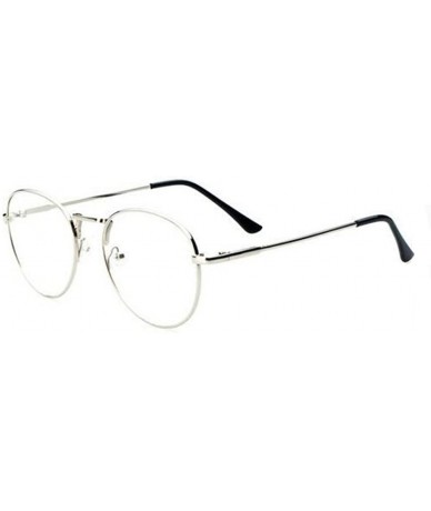 Goggle Men Eyeglasses Round Eyeglasses Women Optical Computer Eye Glasses Frame - Silver - CZ182W60927 $21.00