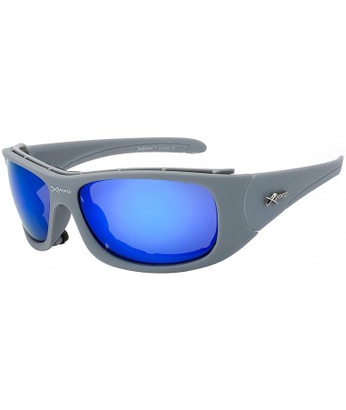 Wrap Switcherz S Revo Mirror Sunglasses with Snap out Pads & Suedy Frame. Adult Temple 5.8 in - Light Grey - CE18EGCZ80H $19.76