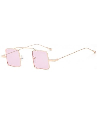 Aviator Retro Sunglasses HD Lenses with Case Square Alloy Durable Frame UV Protection Driving Cycling - Pink - CT18LDCZDA0 $3...