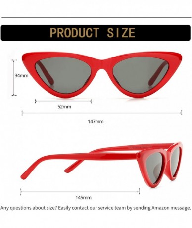 Goggle Retro Vintage Cat Eye Sunglasses for women Clout Goggles Composite Frame - Red/Grey - C218Q3DI70M $13.06