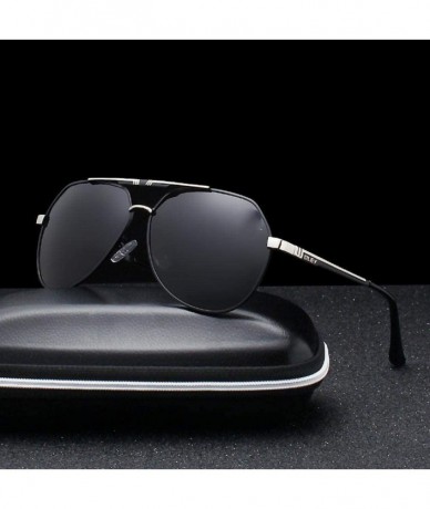 Aviator Men's Sunglasses Brand Designer Pilot Polarized Male Sun Glasses Y7700 C1BOX - Y7700 C2box - C718XEC6XIQ $35.43