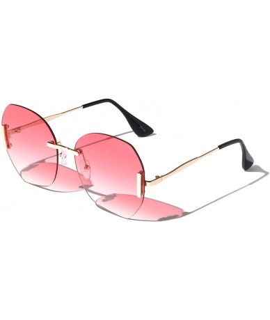Butterfly Rimless Butterfly Wing Shaped Sunglasses - Pink - CY1974045E8 $11.56