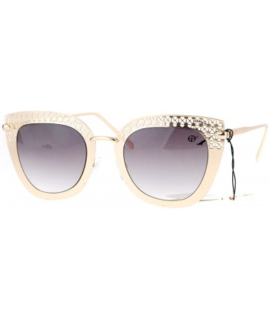 Butterfly Womens Fashion Sunglasses Square Butterfly Metal Cutout Frame UV 400 - Gold (Smoke) - C517AA4T0RW $12.23
