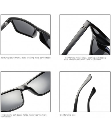 Square Polarized Sunglasses Classic Square 100% Anti UV400 Sunglasses (Gray) - CY18DT555LK $51.72