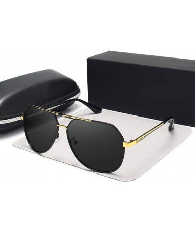 Aviator Men's Sunglasses Brand Designer Pilot Polarized Male Sun Glasses Y7700 C1BOX - Y7700 C2box - C718XEC6XIQ $15.07