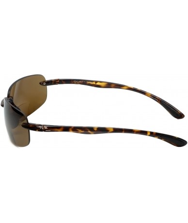 Wrap 471BF Polarized Bi-Focal Rimless Reading Sunglasses in Charcoal or Tortoise - Tortoise / Amber Lens - CL110I4UZU5 $36.08