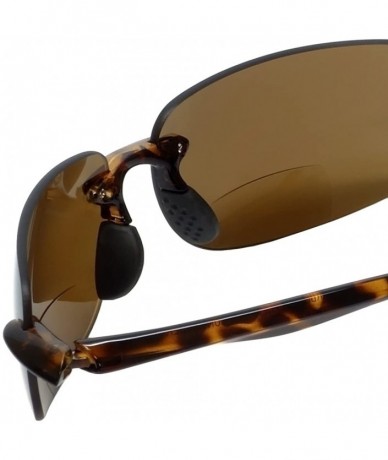 Wrap 471BF Polarized Bi-Focal Rimless Reading Sunglasses in Charcoal or Tortoise - Tortoise / Amber Lens - CL110I4UZU5 $94.02