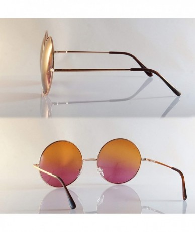 Oversized Oversize Round Lovely Color Tinted Lens Sunglasses Spring Hinge A119 A120 - Brown Purple - CQ19242SQX0 $12.13