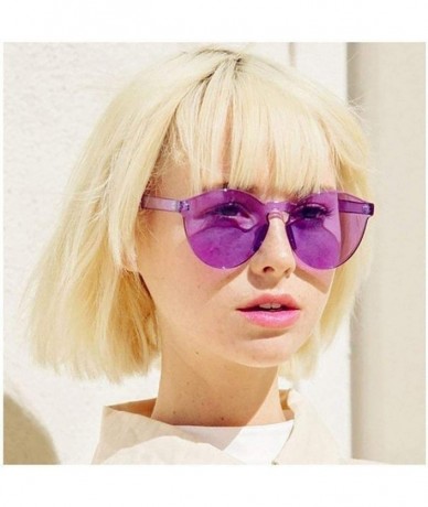 Round Unisex Fashion Candy Colors Round Outdoor Sunglasses - Light Purple - CO190KZE9O0 $16.39