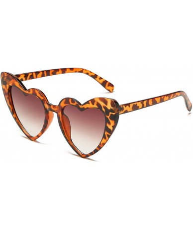 Goggle Clout Goggle Heart Sunglasses Vintage Cat Eye Mod Style Retro Kurt Cobain Glasses - Leoaprd Grey - CZ18UMNRMWT $7.20