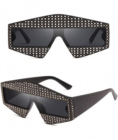 Oversized Unisex Sunglasses - Special Thick Glasses Frame Sun Glasses for Men Women - Black - CK18DLTC4NQ $20.73