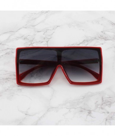 Square Alva - Square Oversized Sunglasses Flat Top - Red / Smoke - CH196S0SNUK $10.38