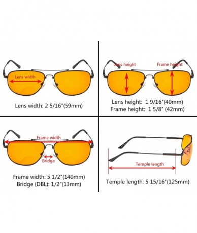 Aviator Blue Blocking Orange Tinted Bifocal Glasses for Reading Computer Screen Men Bendable Titanium - 1803-silver - CD18ZGW...