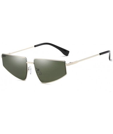 Square Hot New Brand Designer Unisex Square Flat Top Hip Hop Punk Sunglasses Retro Metal Frame UV400 - Green - C318M9UNMLS $1...