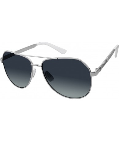 Aviator Women's R704 Metal Aviator Sunglasses with 100% UV Protection - 59 mm - Silver & White - CC180SI6XU7 $39.43
