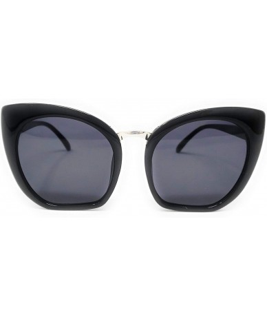 Round Oversized Pointed Cat Eye Design Inspired Black Tortoise Sunglasses for Women - Unisex UV 400 - SM1124 - CB18LDRES6X $2...