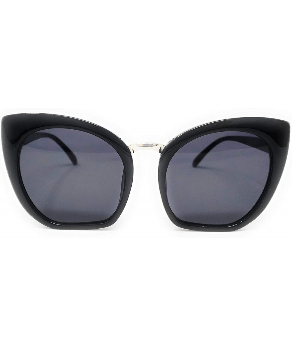 Round Oversized Pointed Cat Eye Design Inspired Black Tortoise Sunglasses for Women - Unisex UV 400 - SM1124 - CB18LDRES6X $1...