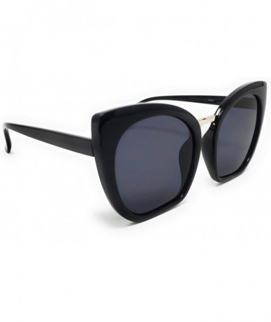 Round Oversized Pointed Cat Eye Design Inspired Black Tortoise Sunglasses for Women - Unisex UV 400 - SM1124 - CB18LDRES6X $1...