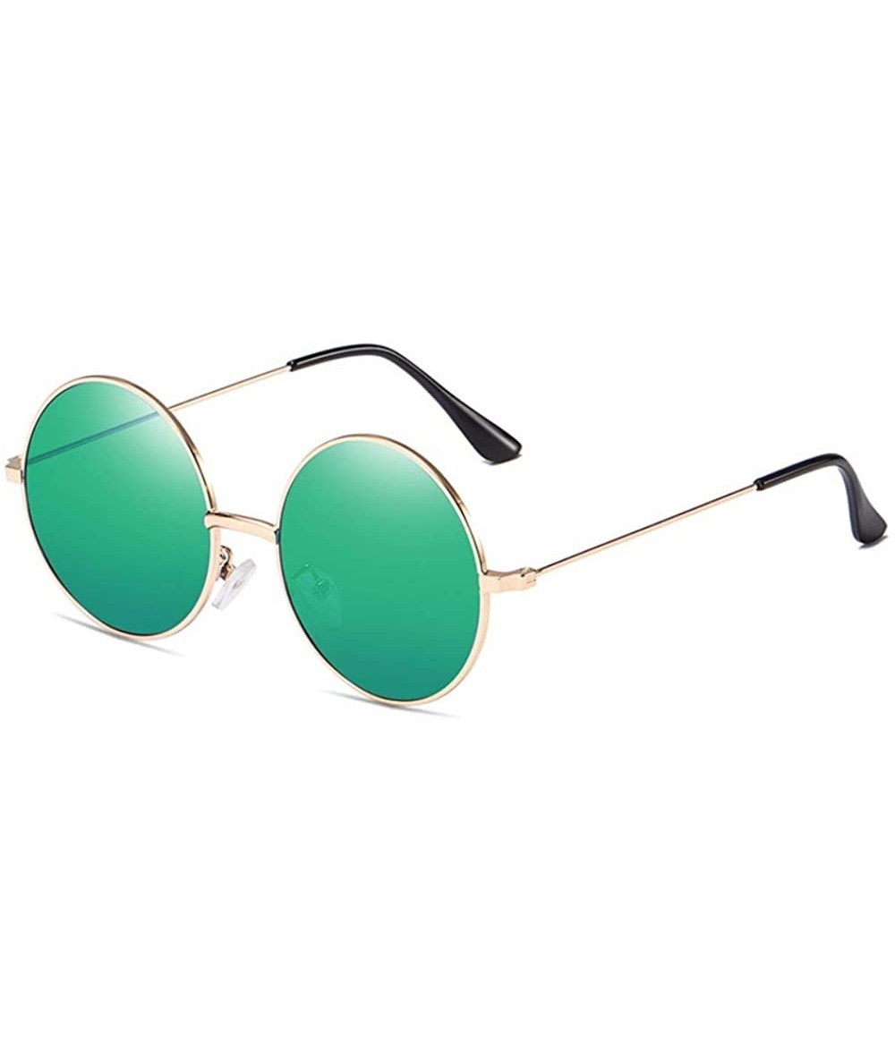 Aviator Polarized Sunglasses for Men and Women with Retro Circular Frame Driving Sunglasses - F - C818Q7C9YCL $26.85