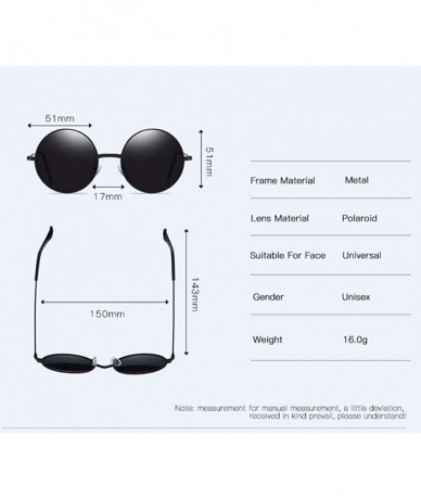 Aviator Polarized Sunglasses for Men and Women with Retro Circular Frame Driving Sunglasses - F - C818Q7C9YCL $26.85