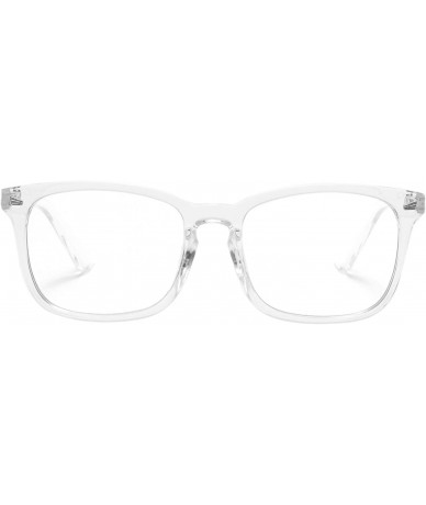 Aviator Non-Prescription Glasses for Women Men Clear Lens Square Frame Eyeglasses - Clear - CQ18Z45U0CX $11.72