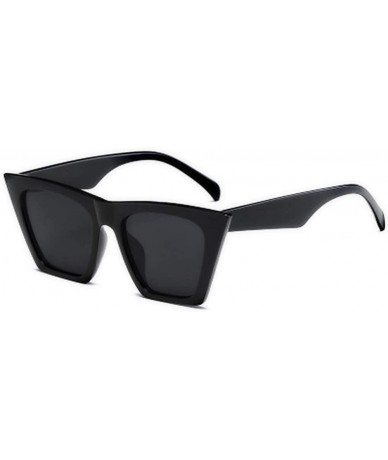 Square Square Cateye Sunglasses for Women Fashion Small Trendy Style Sun Glasses - Black Frame Grey Lens /C5 - CW196X55UDM $1...