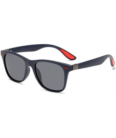 Goggle Men Polarized Sunglasses Vintage Rivet Driving Square Sun Glasses Women Shade Goggles UV400 - Blue Red Gray - CL199ON5...