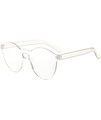Round Unisex Fashion Candy Colors Round Outdoor Sunglasses - Transparent - CL199XM65K8 $19.36