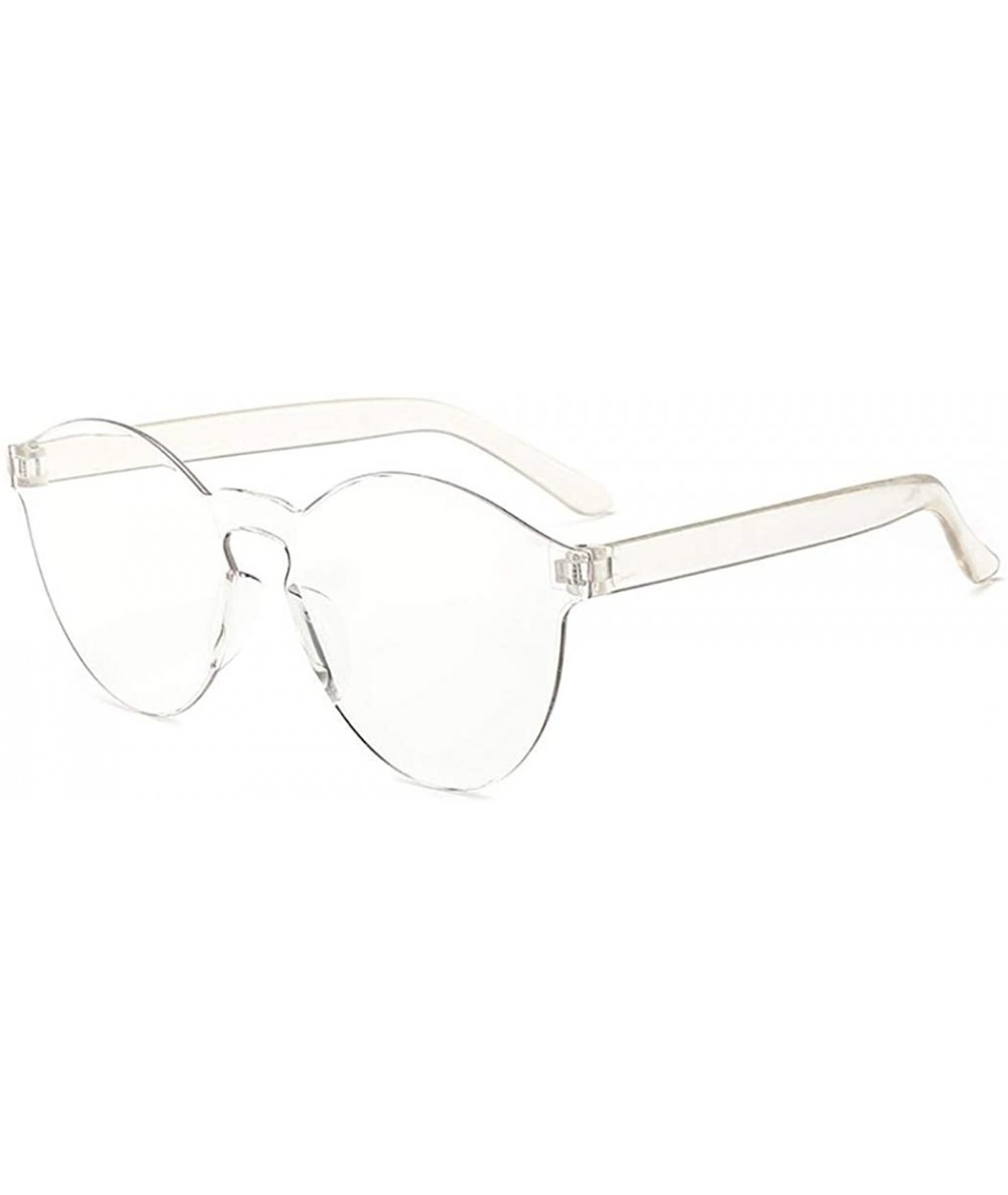 Round Unisex Fashion Candy Colors Round Outdoor Sunglasses - Transparent - CL199XM65K8 $19.36