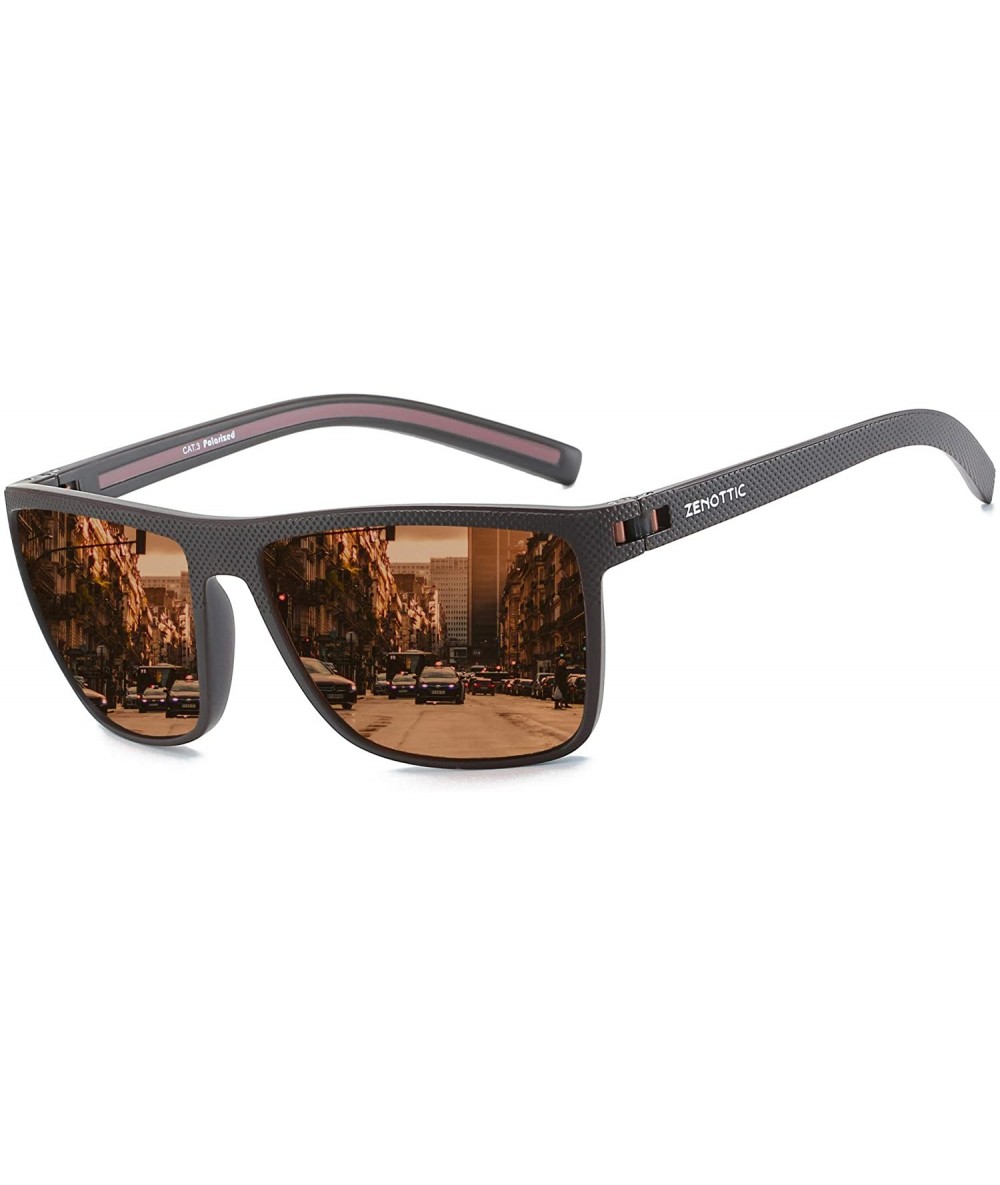Square Polarized Sunglasses for Men Lightweight TR90 Frame UV400 Protection Square Sun Glasses - CK18EZ5YKXO $59.80