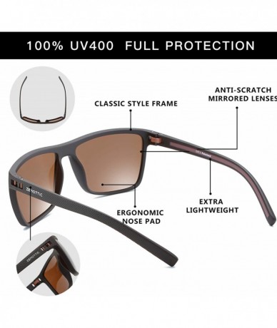 Square Polarized Sunglasses for Men Lightweight TR90 Frame UV400 Protection Square Sun Glasses - CK18EZ5YKXO $34.17