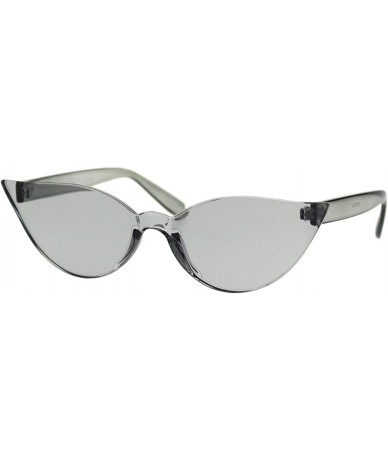 Cat Eye Thick Panel Rimless Gothic Cat Eye Hippie Color Plastic Sunglasses - Grey - CT18TWLN44S $14.04