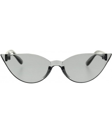 Cat Eye Thick Panel Rimless Gothic Cat Eye Hippie Color Plastic Sunglasses - Grey - CT18TWLN44S $14.04