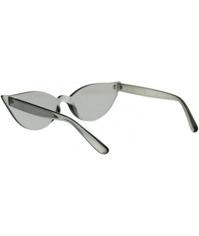Cat Eye Thick Panel Rimless Gothic Cat Eye Hippie Color Plastic Sunglasses - Grey - CT18TWLN44S $14.04