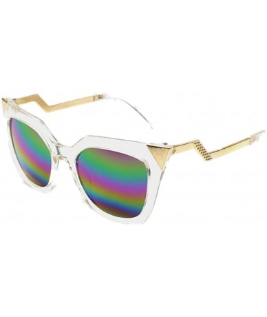 Goggle Women's Metal Triangle Cat's Eye Sunglasses Personality Style Sunglasses - Multicolored - CO11ZSI9RCN $16.72