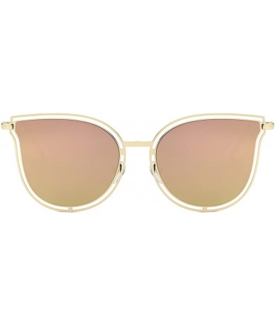 Goggle With our Mia Sunglasses - Gold/Peach - CM18WU6GKMQ $37.87