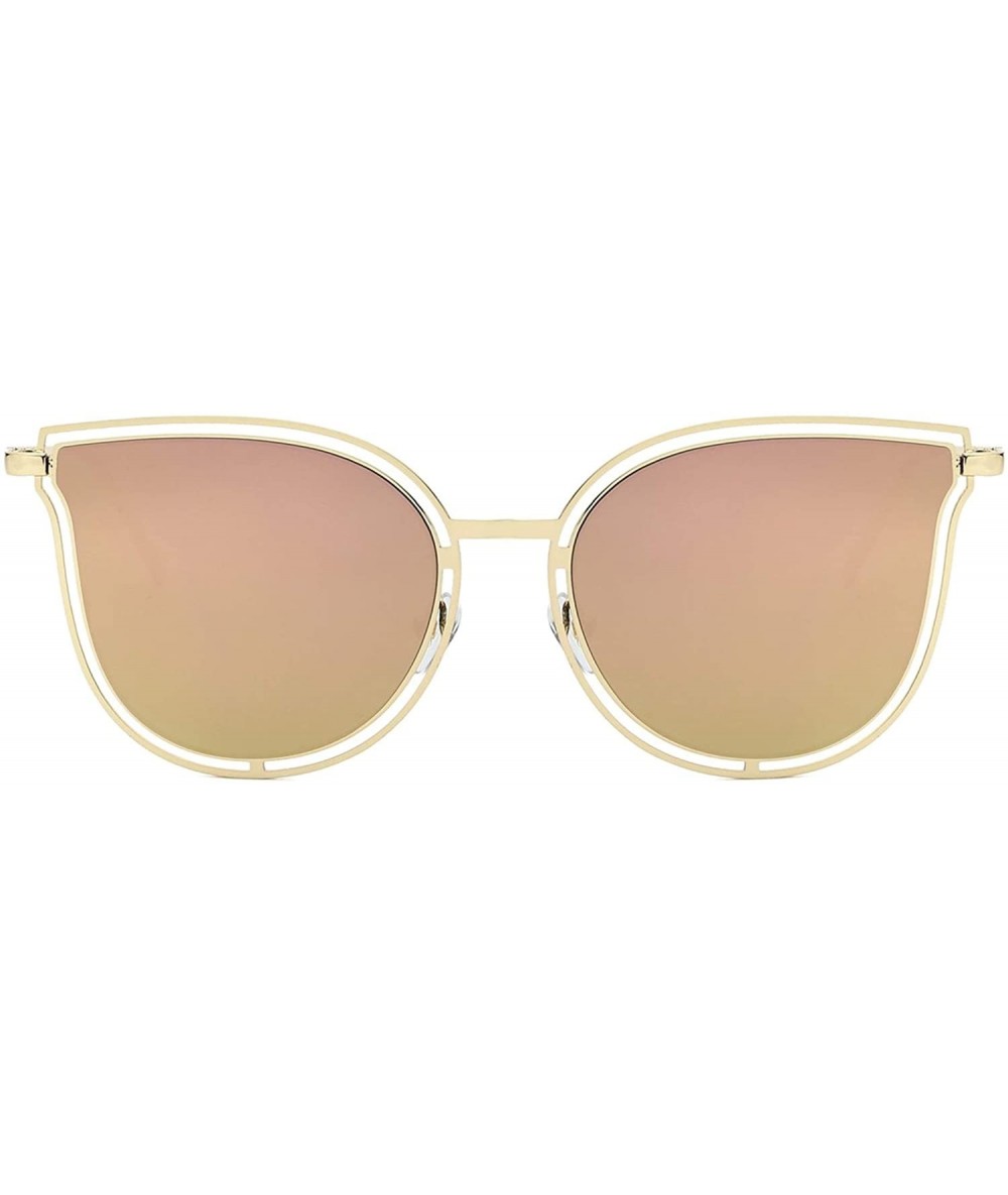 Goggle With our Mia Sunglasses - Gold/Peach - CM18WU6GKMQ $37.87