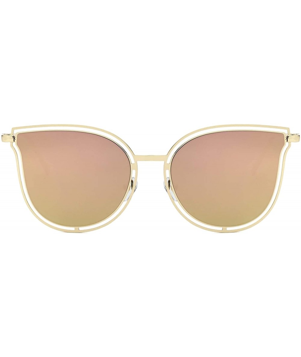 Goggle With our Mia Sunglasses - Gold/Peach - CM18WU6GKMQ $16.72