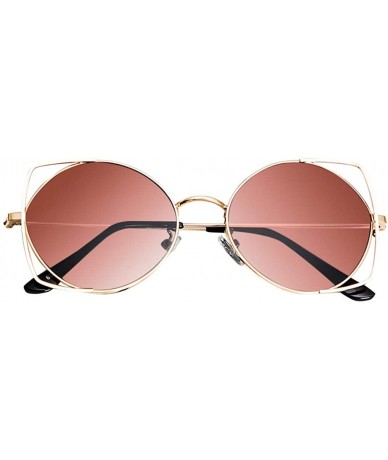 Cat Eye Sunglasses For Women - Cat Eye Eyewear Mirrored Flat Lenses Metal Frame Sunglasses Stylish Outdoor Eyeglasses - CA18S...