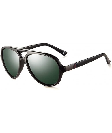 Aviator Aviator Twin-Beams Polarized Lightweight Sunglasses Plastic Oval Classic Double Bridge Frame For Men - C4186HIXDAY $2...