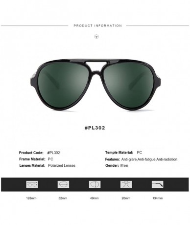 Aviator Aviator Twin-Beams Polarized Lightweight Sunglasses Plastic Oval Classic Double Bridge Frame For Men - C4186HIXDAY $1...