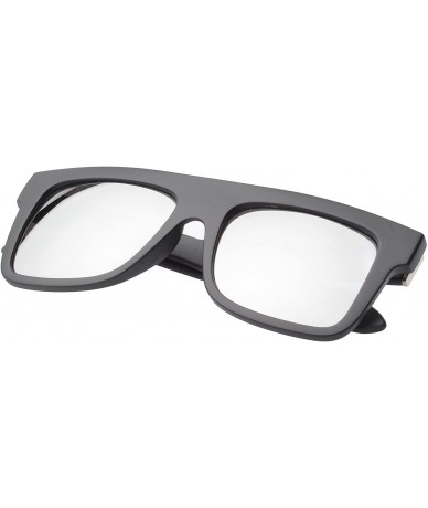 Wayfarer Flat Top Retro Square Sunglasses Sporty Reflective Lens UV400 - Mirror - CY11NUXSN91 $9.70