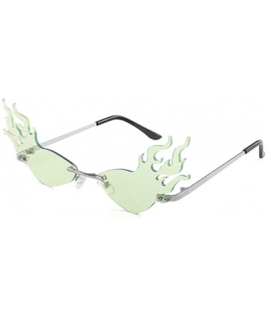 Rimless Fire Flame Sunglasses for Women Men Rimless Sun Glasses Eyewear Luxury Trending Wide Side Party Sunglasses - CP198XX3...